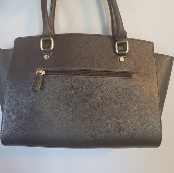 Michael Kors Women's Black Leather Double Handle Satchel Bag - Picture 4 of 7